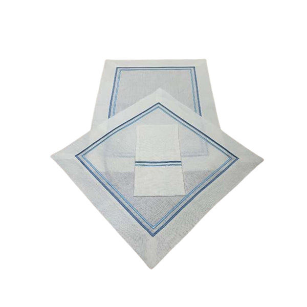 Luca Navy Blue/White Placemats – Set of 3 - طقم مفارش طاولة لوكا كحلي/أبيض – 3 قطع