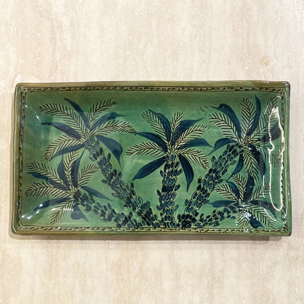 rectangle plate - Turquoise 30x16 cm  - 30x16 cm  صحن مستطيل - فيروزي