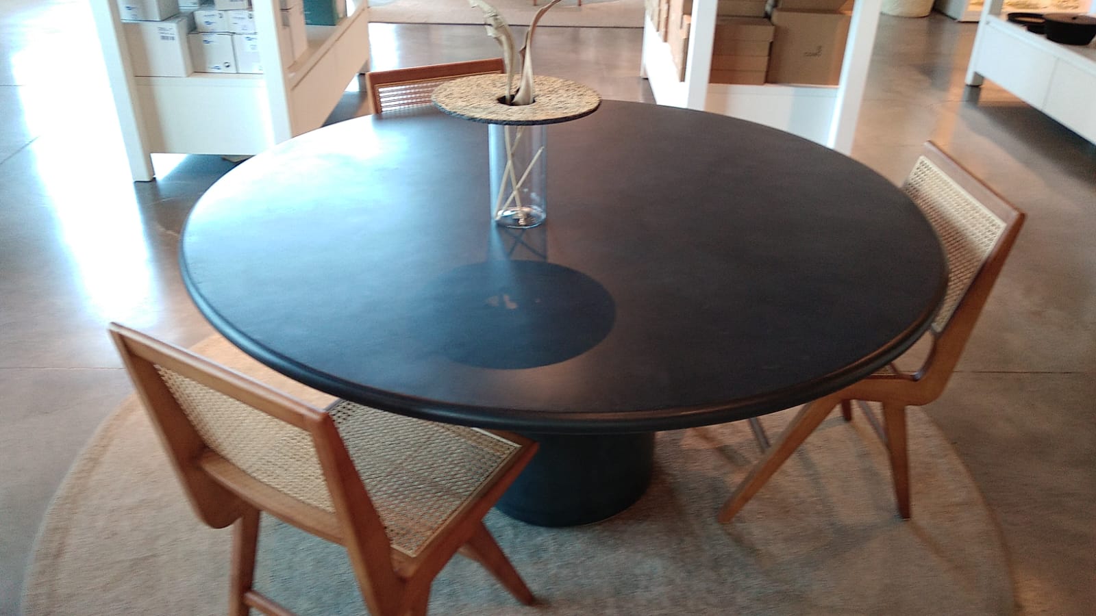 Nana Organic Dining Table 160x75 cm, Black Color - طاولة طعام عضوية 160x75 سم Nana , لون أسود