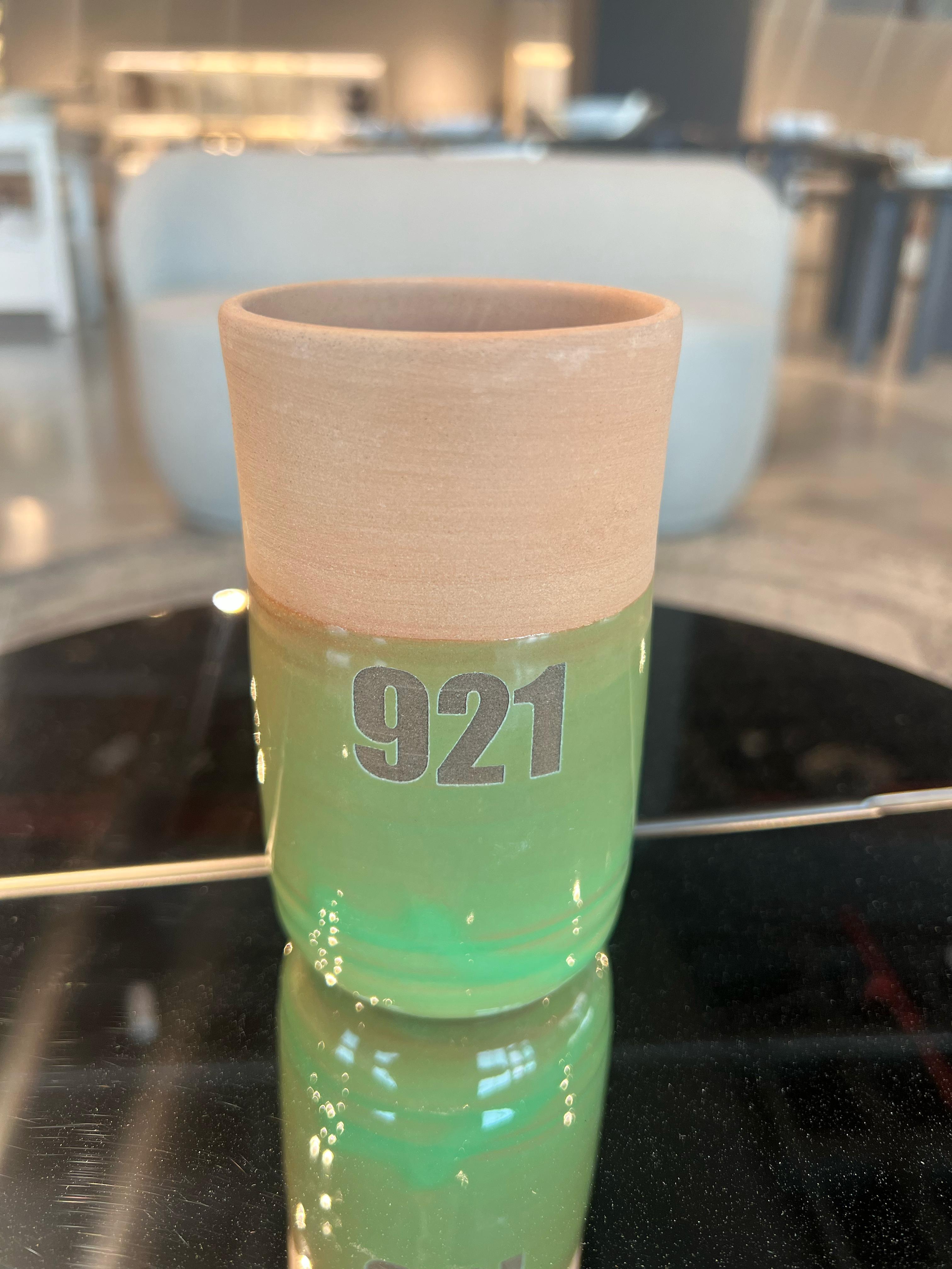 MEN TEEN  WATER DRINKING POT , Green- كوب من الفخار - أخضر