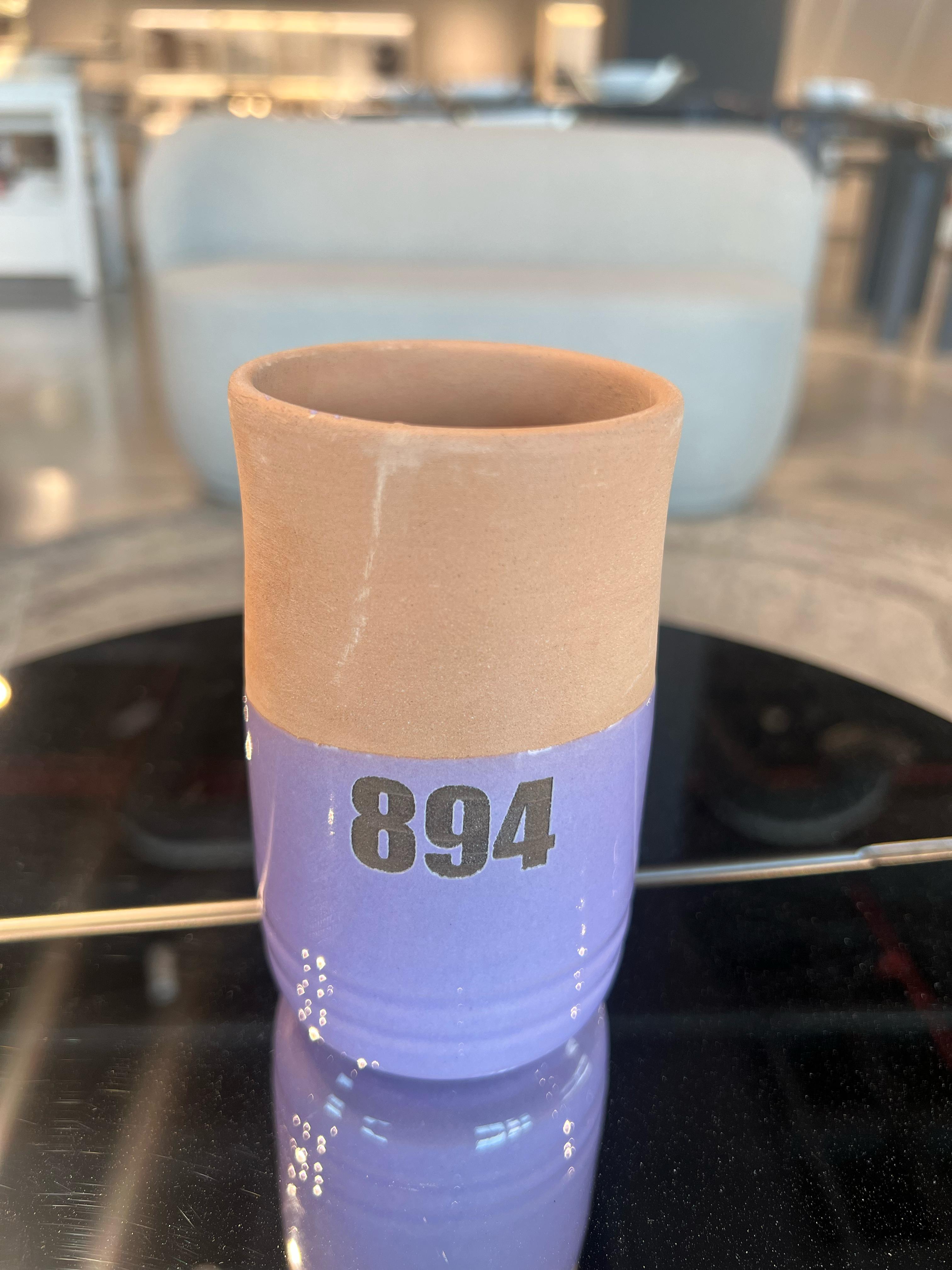 MEN TEEN  WATER DRINKING POT , purple - كوب من الفخار - أرجواني