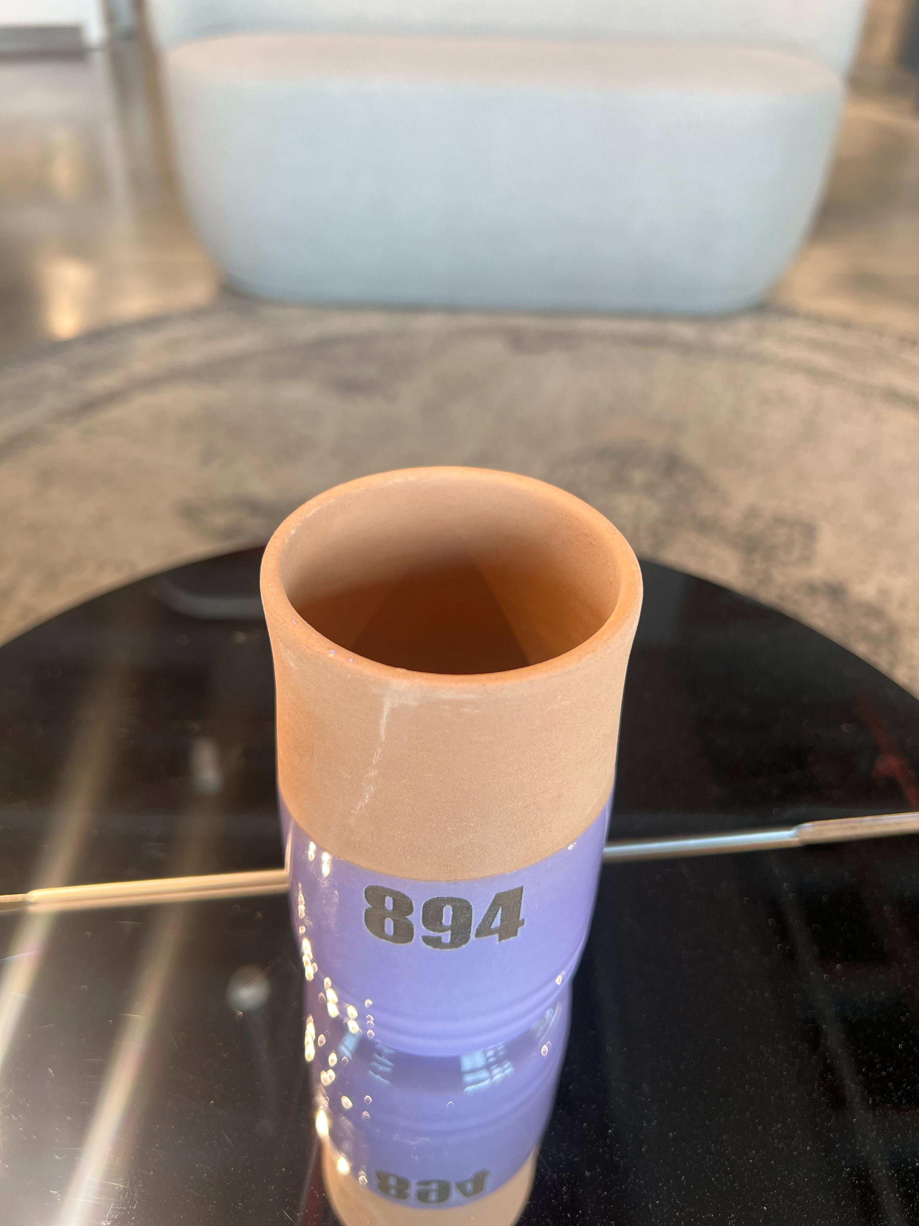 MEN TEEN  WATER DRINKING POT , purple - كوب من الفخار - أرجواني