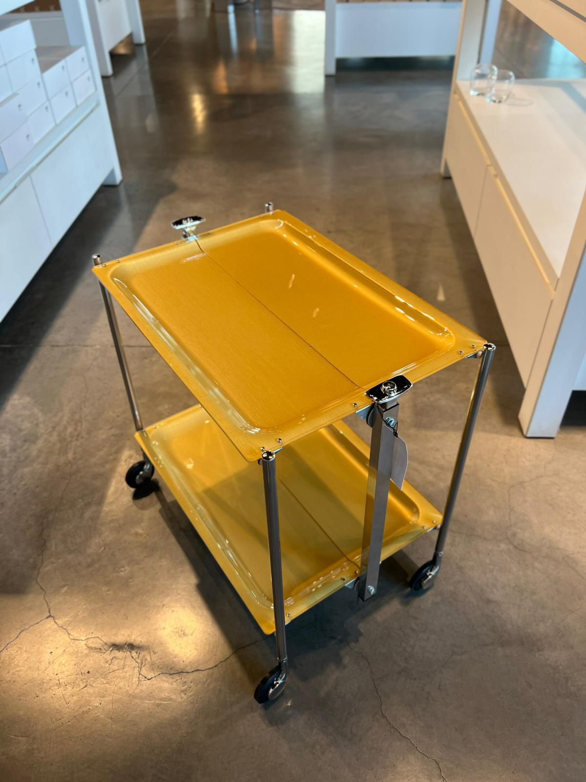 TROLLEY 2LEVELS SILVER SECRET GOLD - عربة مطبخ قابلة للطي , لون ذهبي