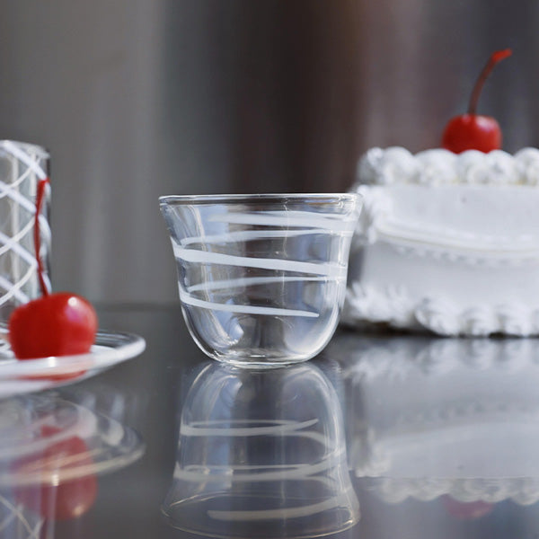 12 PC ARABIC COFFEE WITH WHITE STRIPES 12 PCS 6x4.8 CM - 12 قطعة قهوة عربية بخطوط بيضاء 12 قطعة 6x4.8 سم