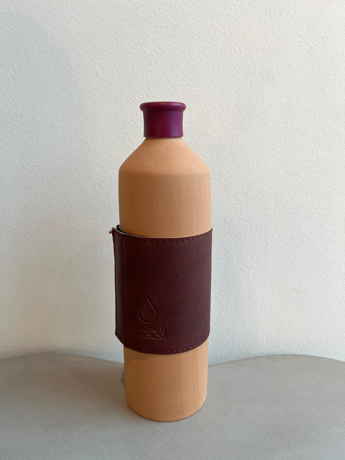 ALKA Bottle 950 ML - Maroon design -   فخاره ألكا 850 مل - تصميم عنابي