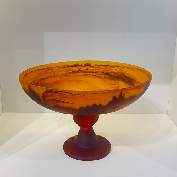PEDESTAL BOWL TURTOISE 40 CM -وعاء قاعدة بني 40 سم