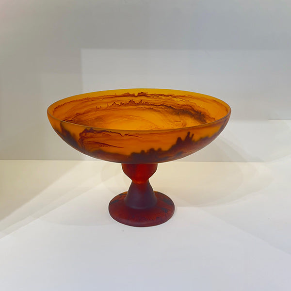 PEDESTAL BOWL TURTOISE 30 CM -وعاء قاعدة بني 30 سم
