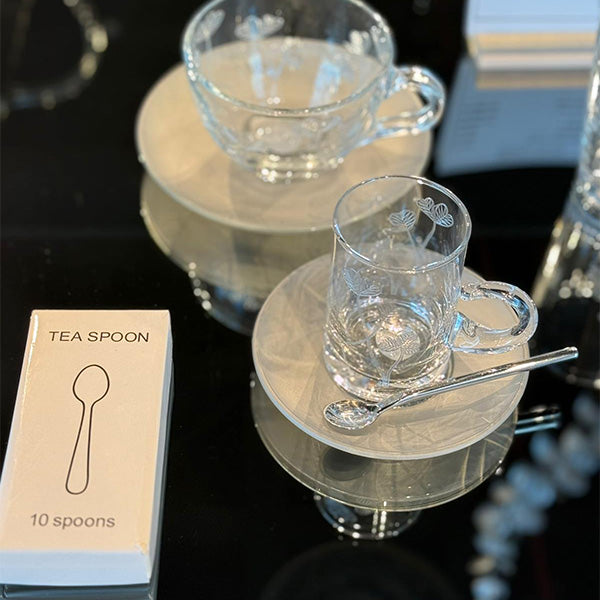 10 pcs Spoon Round Handle - طقم 10 ملاعق بمقبض دائري Gold Metaltic