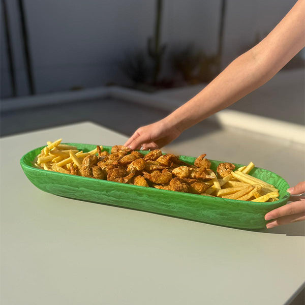 BOAT BOWL LARGE 55.5x 19.5x10 CM PERIDOT - وعاء قارب كبير55.5 × 19.5 × 10 سم أخضر