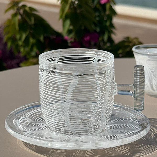 Espresso Cup/Saucer Set , White & Black -  طقم اكواب إسبرسو مع صحن ,أبيض وأسود