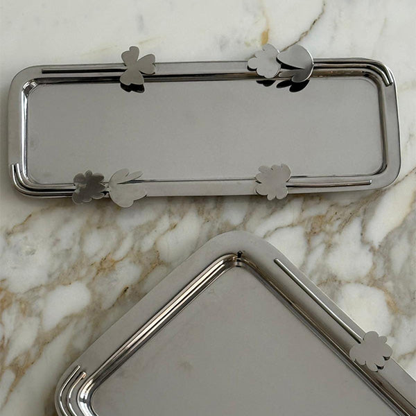 Botanical Rectangular Tray With Acrylic Insert  -صينية مستطيلة نحيفه مع قاعده اكريلك للحمايه