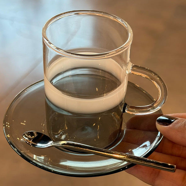 10 pcs Spoon Round Handle - طقم 10 ملاعق بمقبض دائري Black & White