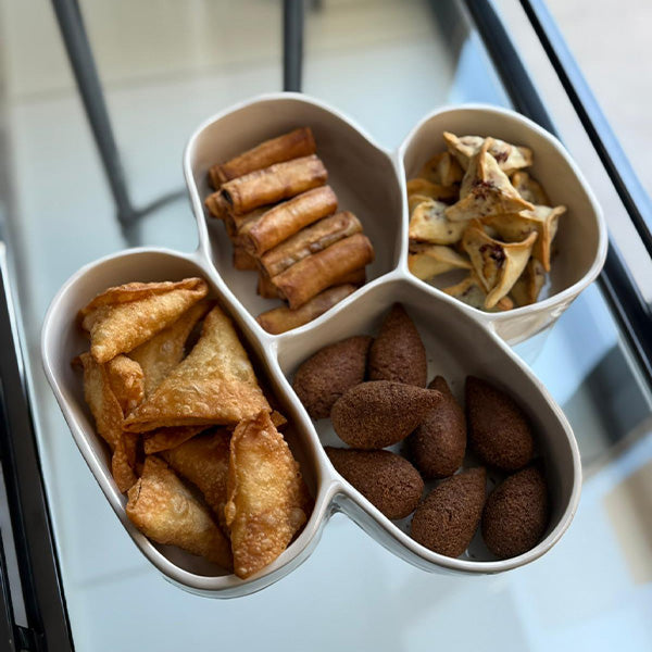 Attached Platter OFFWHITE  -  طبق تقديم مقسم اوف وايت