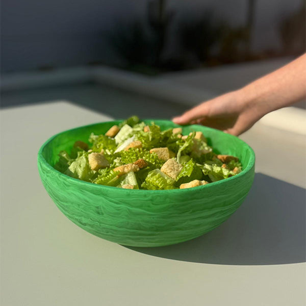 WAVE BOWL MEDIUM 29.5X11cm PERIDOT- وعاء مموج متوسط , لون أخضر