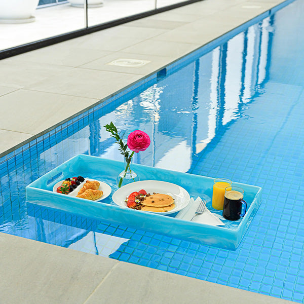 White ,Large Rectangle Handled Tray - صينية كبيرة مستطيلة بمقبض, أبيض