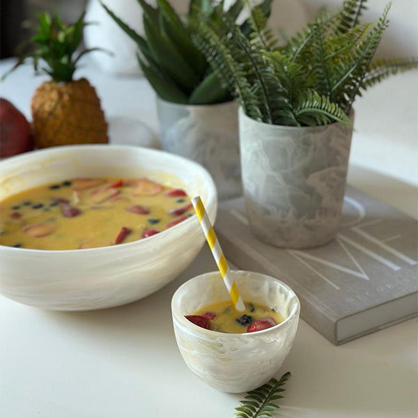 WAVE BOWL MEDIUM 29.5X11cm OFF WHITE - وعاء مموج متوسط 29.5x11سم , لون أوف وايت