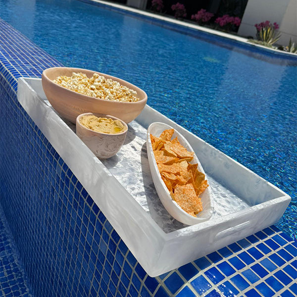 BOAT BOWL MEDIUM 45 x 11 x 6 CM WHITE - وعاء قارب متوسط 45 × 11 × 6 سم  أبيض