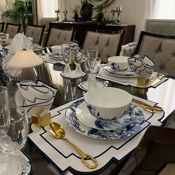 Piadro Navy Blue Line Placemats – Set of 3 - طقم مفارش طاولة بياودرو كحلي مخطط – 3 قطع