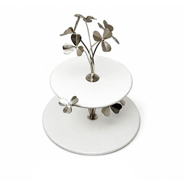 Ceramic Plate With Sheet Flowers 28x19.5 cm - طبق سيراميك بتصميم زهور وأوراق 28 × 19.5 سم