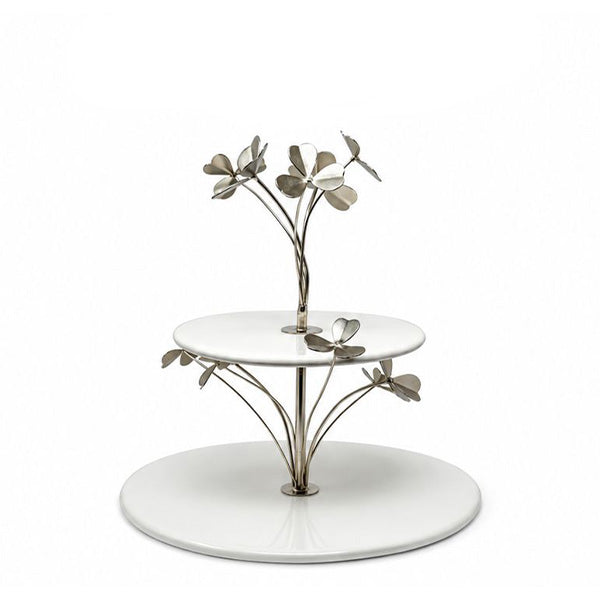 Ceramic Plate With Sheet Flowers 28x19.5 cm - طبق سيراميك بتصميم زهور وأوراق 28 × 19.5 سم
