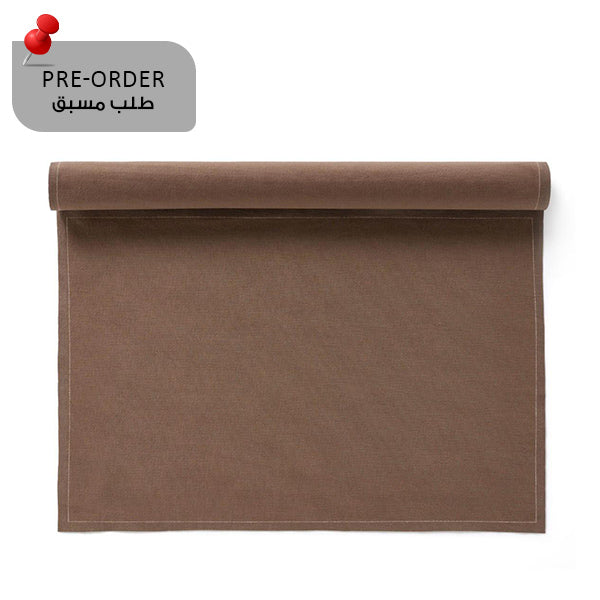 Taupe Placemat 48x32 Cotton 100%, Rolls 12 - رول مفارش أطباق قطنية، 48 × 32 سم، بني ترابي