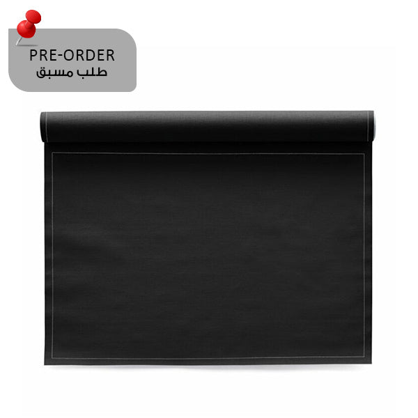 Black Placemat 48x32 Cotton 100% ,Rolls 12 - رول مفارش أطباق قطنية، 48 × 32 سم، أسود