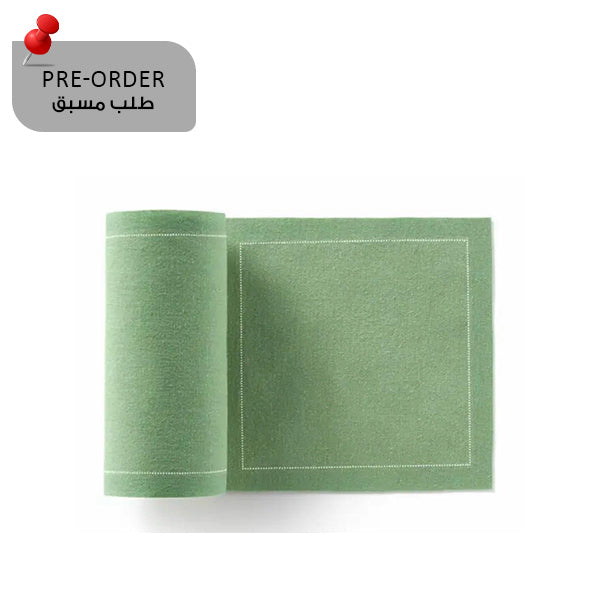 Green Eucalyptus Napkin 11,7x11,7 100% Cotton, Rolls 50 - مناديل سفرة قطنية 11,7×11,7 اخضر–  50 قطعة