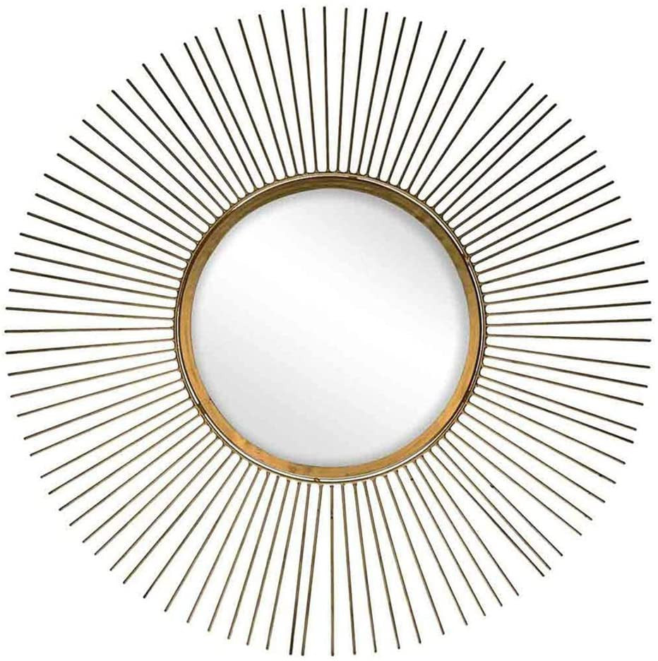 Sun Metal Mirror 65cm, Gold Color - مرآة بإطار معدني 65سم, لون ذهبي