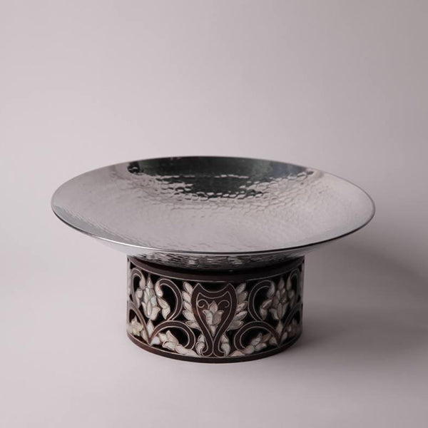 Art Work With Poetry For Round Metal Tray - Size Big -صينية معدنية دائرية - حجم كبير