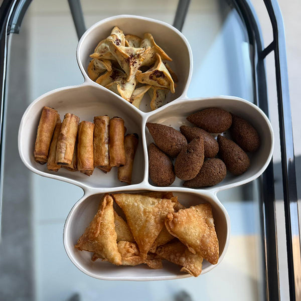 Attached Platter OFFWHITE  -  طبق تقديم مقسم اوف وايت