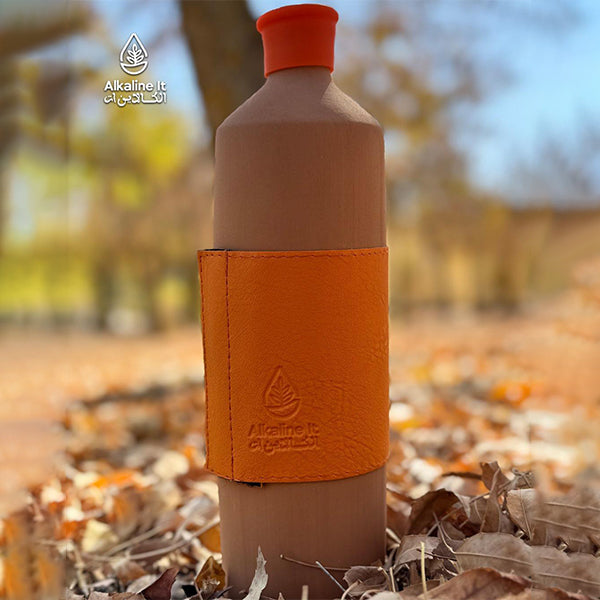 ALKA Bottle 950 ML - Orange design -   فخاره ألكا 850 مل - تصميم برتقالي