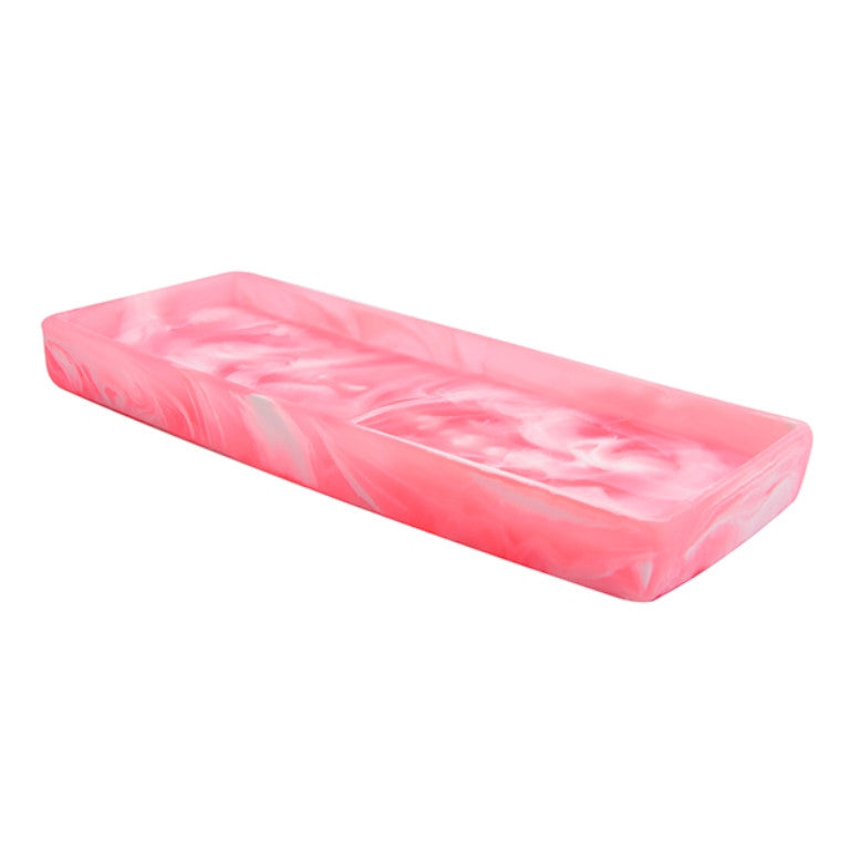 Resin Rectangular Tray 30x12x2.5cm, Pink Color - صينية ريزن مستطيلة 30x12x2.5سم, لون وردي