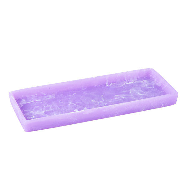 Resin Rectangular Tray 30x12x2.5cm, Lilac Color - صينية ريزن مستطيلة 30x12x2.5سم, لون بنفسجي فاتح