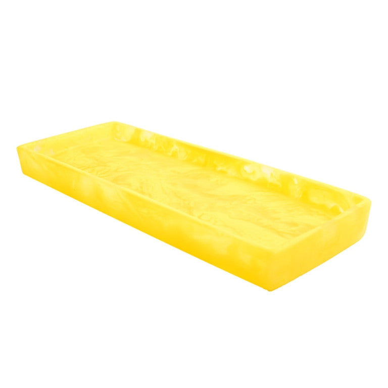 Resin Rectangular Tray 30x12x2.5cm, Yellow Color - صينية ريزن مستطيلة 30x12x2.5سم, لون أصفر