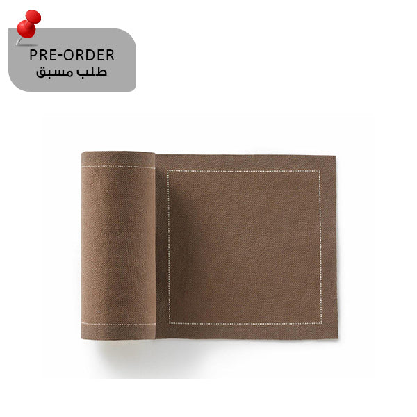 Taupe Napkin 11,7x11,7 Cotton 100% ,Rolls 50 -  مناديل سفرة قطنية 11,7×11,7 بني –  50 قطعة